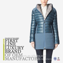 2016 OEM Winter Frauen Farbe Blocking Daunenjacke